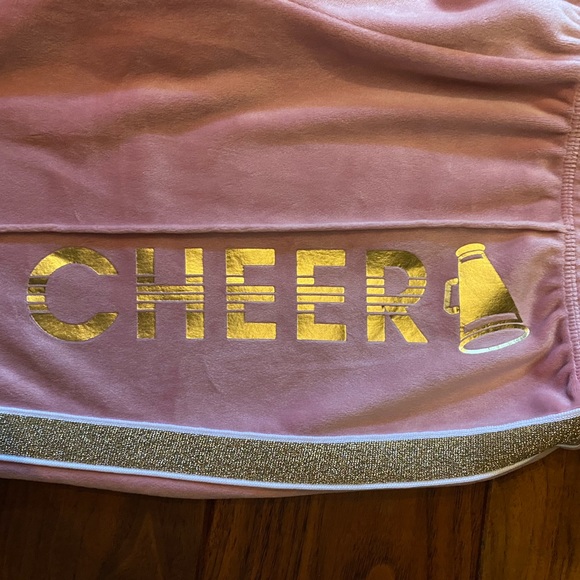 Justice Blush Pink & Gold Velour Cheer Hoodie/Sweatpants Set (never worn) - Picture 3 of 7
